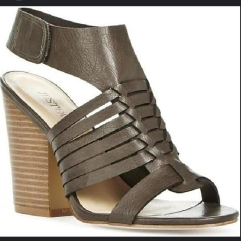 Charles x Charles David | Brown Strappy Block Heel Slingback Ankle Heels, 6